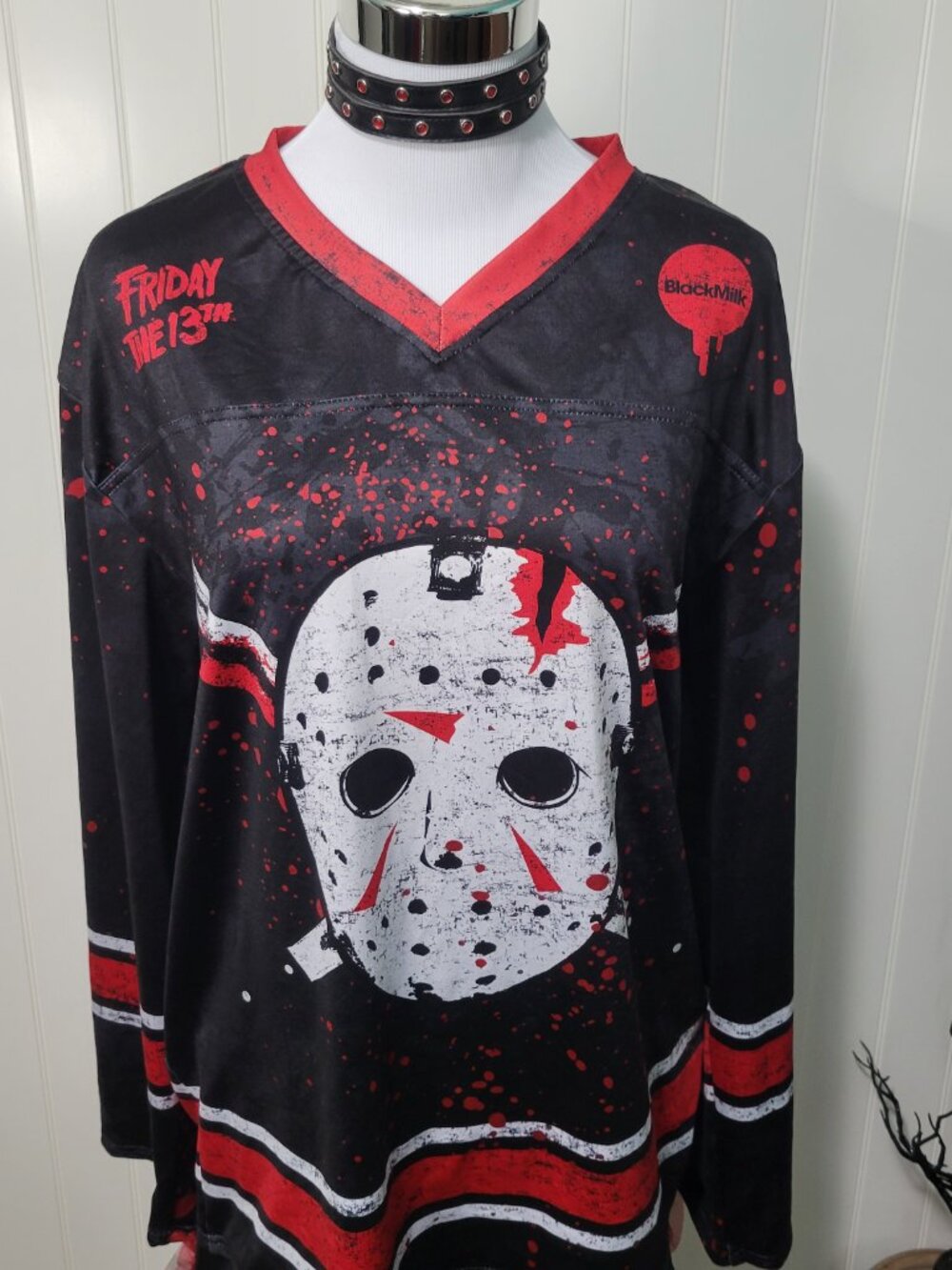 BlackMilk Jason Voorhees Friday 13th Horror Goth Grunge Goalie Hockey Jersey M - Picture 12 of 16